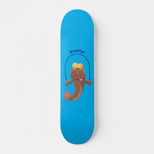 Funny skipper mudskipper fish Cartoon Skateboard (Vorne)