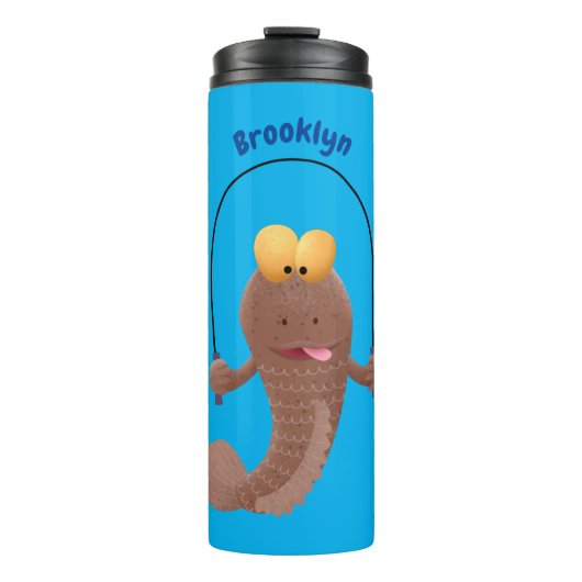 Funny skipper mudskipper fish Cartoon Thermosbecher (Vorderseite)