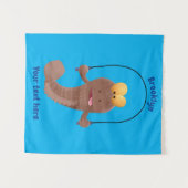 Funny skipper mudskipper fish Cartoon Wandteppich (Vorderseite (Horizontal))