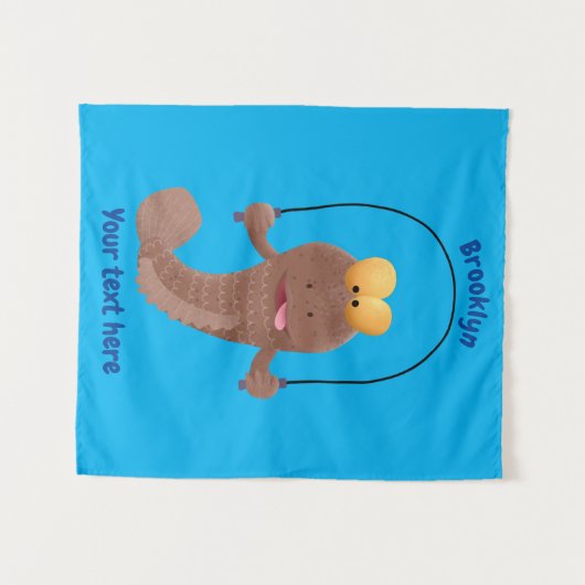 Funny skipper mudskipper fish Cartoon Wandteppich (Vorderseite (Horizontal))