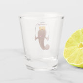Funny skipping mudskipper fish cartoon schnapsglas (Rückseite)