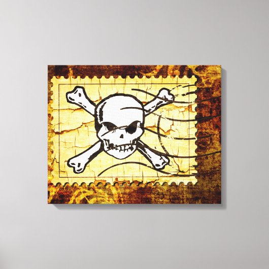 Funny Skull Briefmarke 2 Leinwanddruck (Vorderseite)