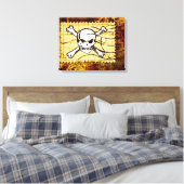 Funny Skull Briefmarke 2 Leinwanddruck (Insitu (Schlafzimmer))