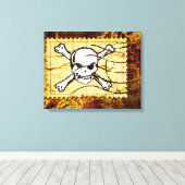 Funny Skull Briefmarke 2 Leinwanddruck (Insitu (Holzboden))