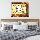 Funny Skull Briefmarke 2 Leinwanddruck (Insitu (Schlafzimmer))
