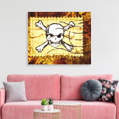 Funny Skull Briefmarke 2 Leinwanddruck (Insitu (Wohnzimmer))