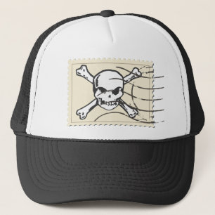 Funny Skull Briefmarke 4 Truckerkappe