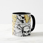Funny Skull Briefmarke Tasse (VorderseiteRechts)