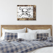 Funny Skull Briefmarke Vintag Leinwanddruck (Insitu (Schlafzimmer))