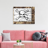 Funny Skull Briefmarke Vintag Leinwanddruck (Insitu (Wohnzimmer))