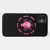 Funny Skull Design - Pink Skull mit Happy Worm Case-Mate iPhone Hülle (Rückseite (Horizontal))