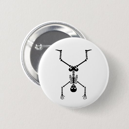Funny skull doing handstand button (Vorne & Hinten)