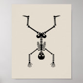 Funny skull doing handstand poster (Vorne)
