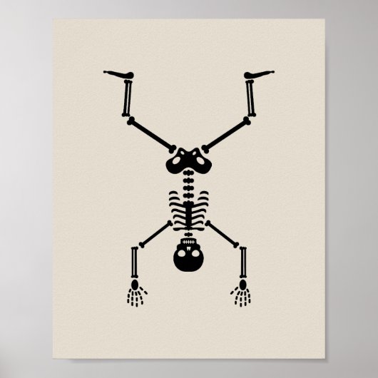Funny skull doing handstand poster (Vorne)