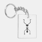 Funny skull doing handstand schlüsselanhänger (Vorderseite links)