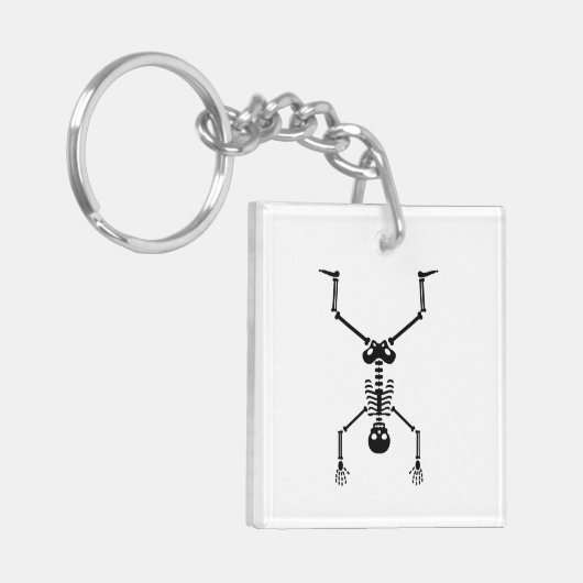 Funny skull doing handstand schlüsselanhänger (Vorderseite links)