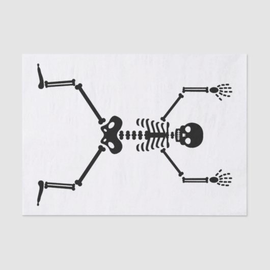 Funny skull doing handstand seidenpapier (Vorderseite)