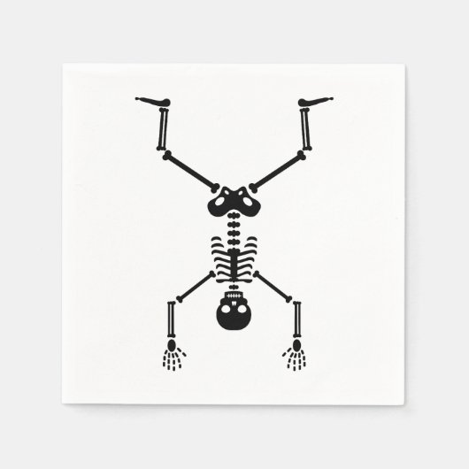 Funny skull doing handstand serviette (Vorderseite)