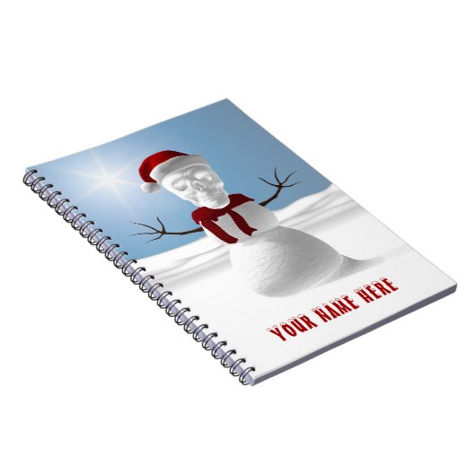 Funny skull-head snowman. Personalized Notizblock (Rechte Seite)