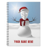 Funny skull-head snowman. Personalized Notizblock (Vorderseite)