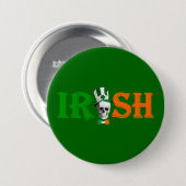 Funny skull Irish St Patrick's Day Button (Vorne & Hinten)