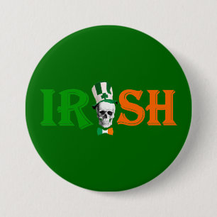 Funny skull Irish St Patrick's Day Button