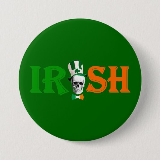 Funny skull Irish St Patrick's Day Button (Vorderseite)