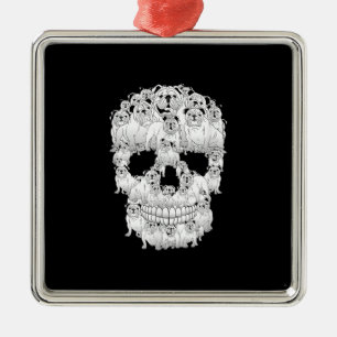 Funny Skull Kostüme Männer Frauen Bulldog Lover Ge Ornament Aus Metall