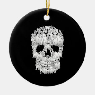 Funny Skull Kostüme Männer Frauen Bulldog Lover Keramik Ornament