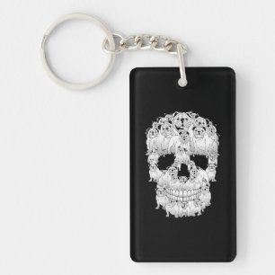 Funny Skull Kostüme Männer Frauen Bulldog Lover Schlüsselanhänger