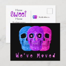 Funny Skull leitet neue Zuhause Google Eyes Moving Ankündigungspostkarte