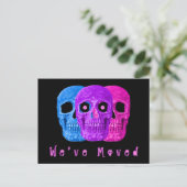 Funny Skull leitet neue Zuhause Google Eyes Moving Ankündigungspostkarte (Stehend Vorderseite)