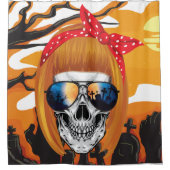 Funny Skull mit Pageboy Fair Duschvorhang (Vorderseite)