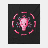 Funny Skull Pink Halloween Whimsigoth Fleecedecke (Vorderseite)