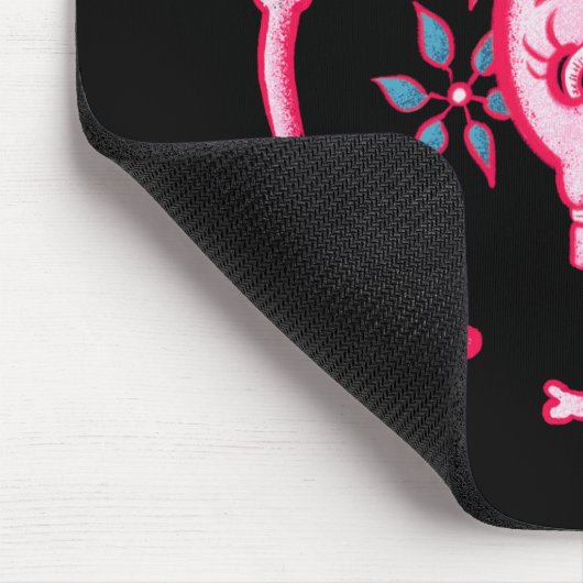 Funny Skull Pink Halloween Whimsigoth Mousepad (Ecke)