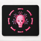 Funny Skull Pink Halloween Whimsigoth Mousepad (Vorne)