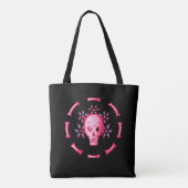 Funny Skull Pink Halloween Whimsigoth Tasche (Rückseite)