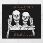 Funny Skull Sparkling Weinlabel Schaumweinetikett (Einzelnes Label)