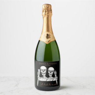 Funny Skull Sparkling Weinlabel Schaumweinetikett
