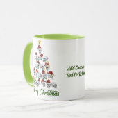 Funny Skull Spooky Vibes Frohe Weihnachtsbaum Tasse (Vorderseite Links)