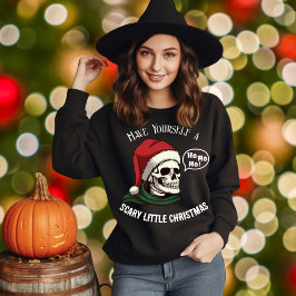 Funny Skull Tragen Weihnachtsmannmütze Ho Ho Ho We Sweatshirt