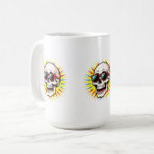 **Funny Skull With Sunglasses – Cartoon Laughing S Kaffeetasse (Vorderseite Links)