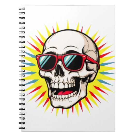 **Funny Skull With Sunglasses – Cartoon Laughing S Notizblock (Vorderseite)