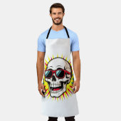 **Funny Skull With Sunglasses – Cartoon Laughing S Schürze (Getragen)