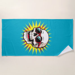 **Funny Skull With Sunglasses – Cartoon Laughing S Strandtuch