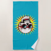 **Funny Skull With Sunglasses – Cartoon Laughing S Strandtuch (Vorderseite)