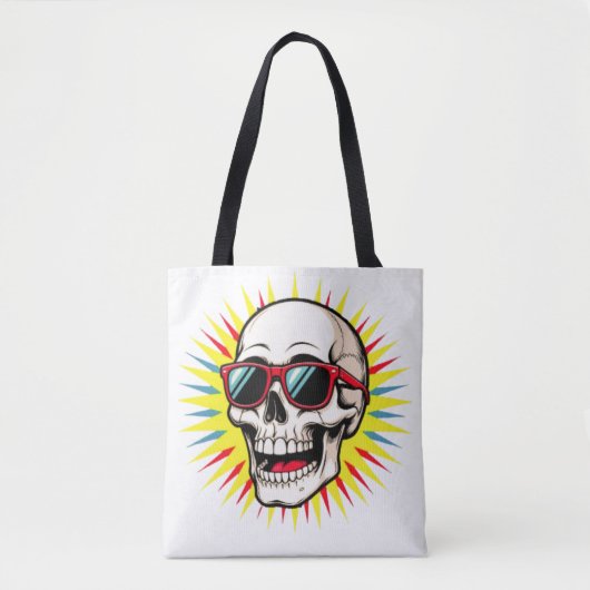 **Funny Skull With Sunglasses – Cartoon Laughing S Tasche (Vorderseite)