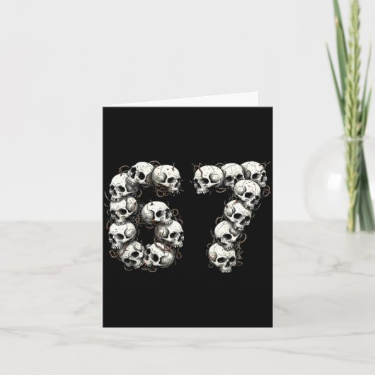 Funny Skulls 6 7 Meme Six Seven Love Halloween  Karte (Vorderseite)