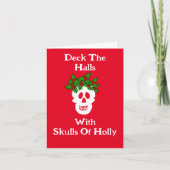 Funny Skulls of Holly Christmas Card Karte (Vorderseite)