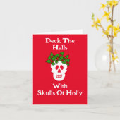 Funny Skulls of Holly Christmas Card Karte (Gelbe Blume)